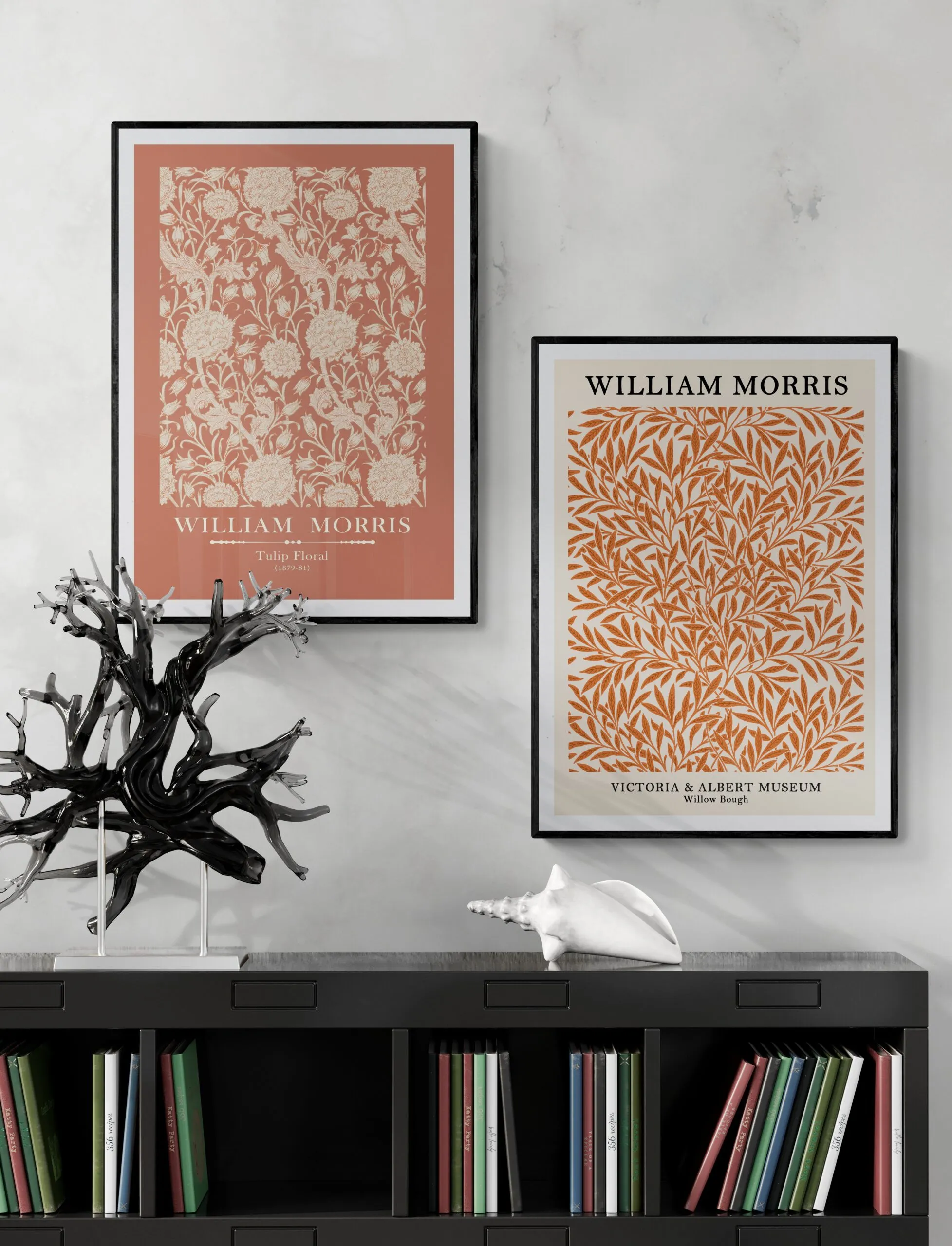 W.Morris.02 - 2 Adet Tablo Setleri, Çerçeveli Tablolar, Çiçek Tabloları