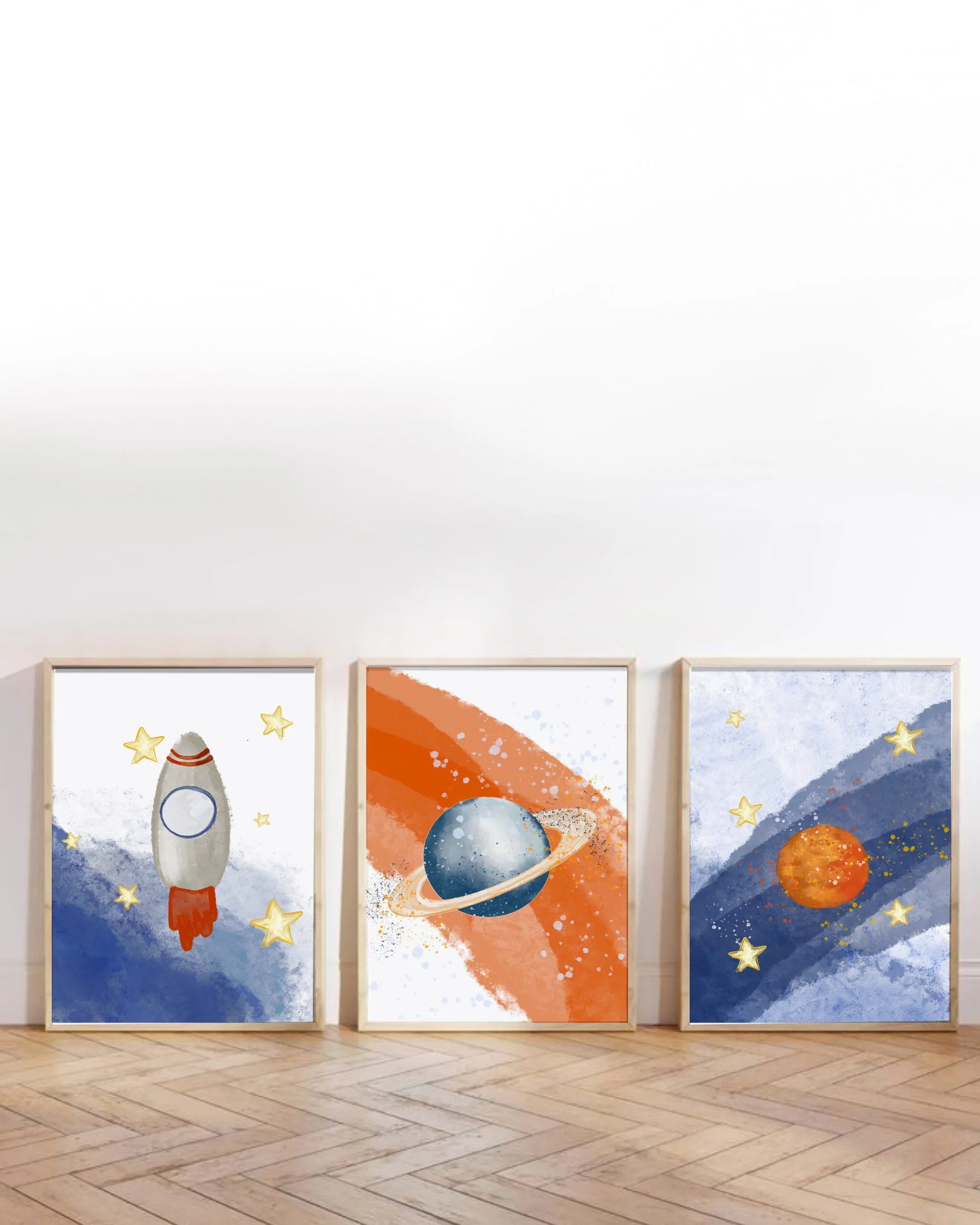 Kids Room Set.04 - 3 Adet Tablo Setleri, Çerçeveli Tablolar, Çocuk Odası Tabloları
