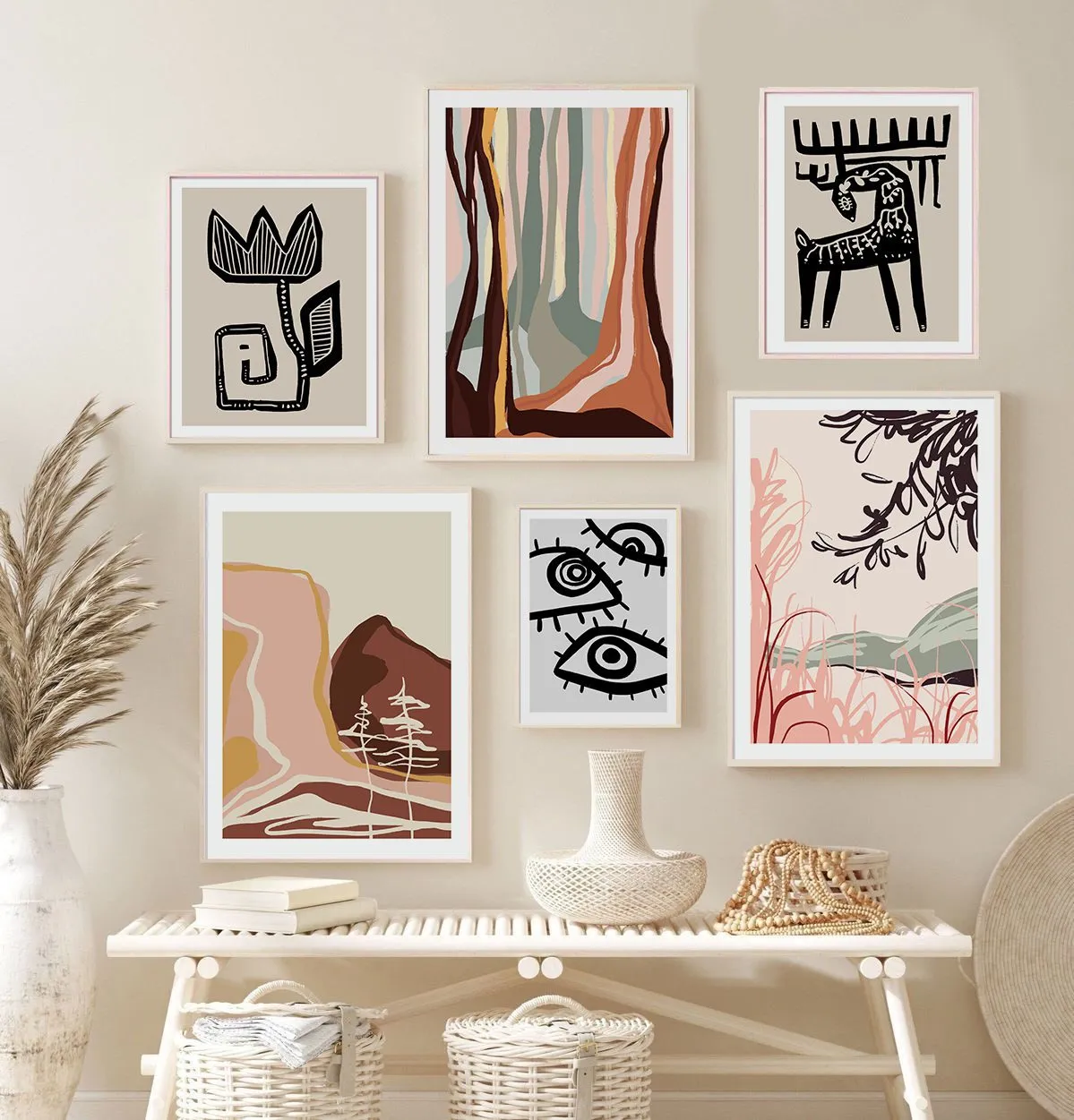 Calm & Cozy.01 - 6 Adet Tablo Setleri, Çerçeveli Tablolar