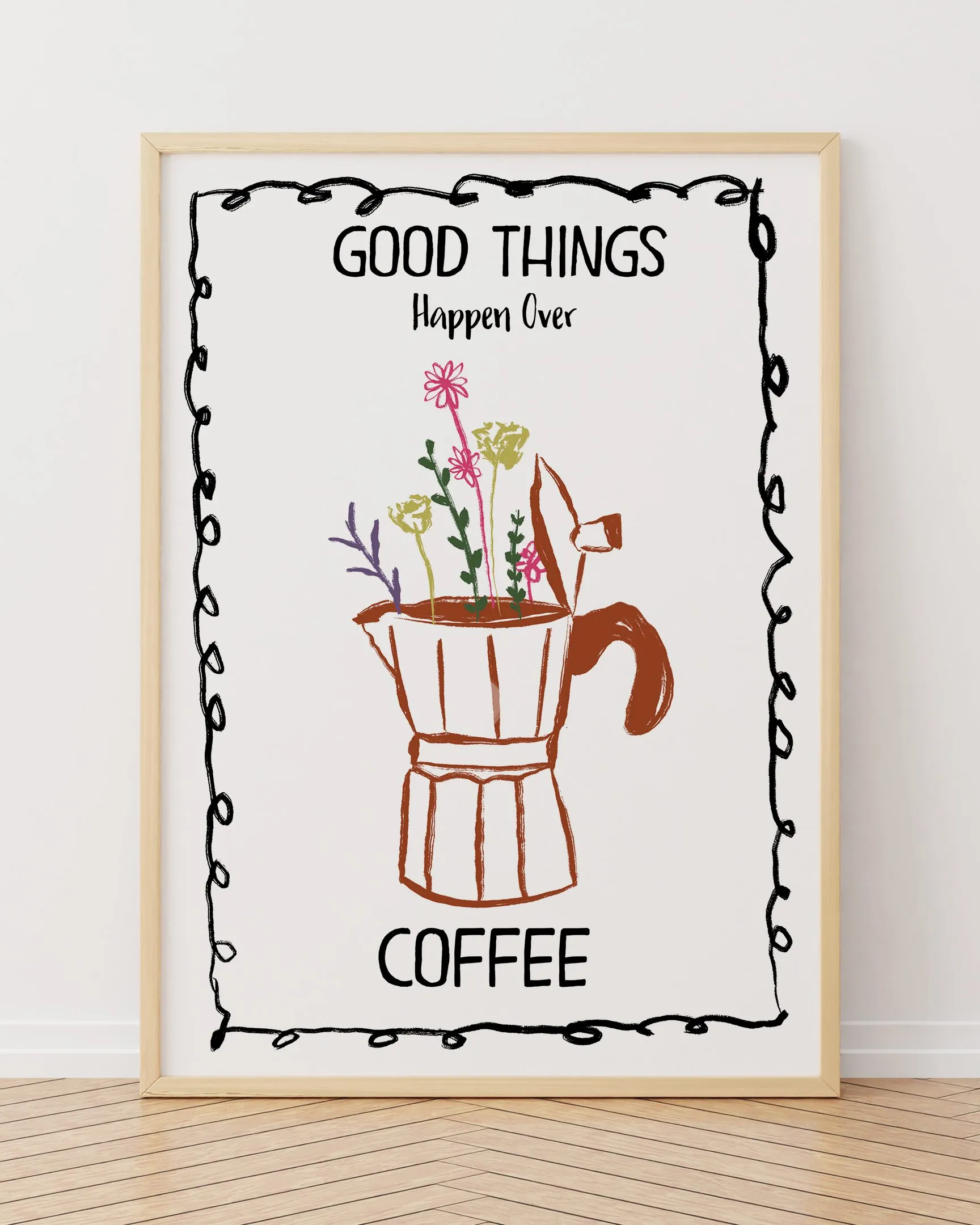 Coffee.04 - Ahşap Çerçeve, Çerçeveli Tablolar, Kahve Tabloları, Çerçeve