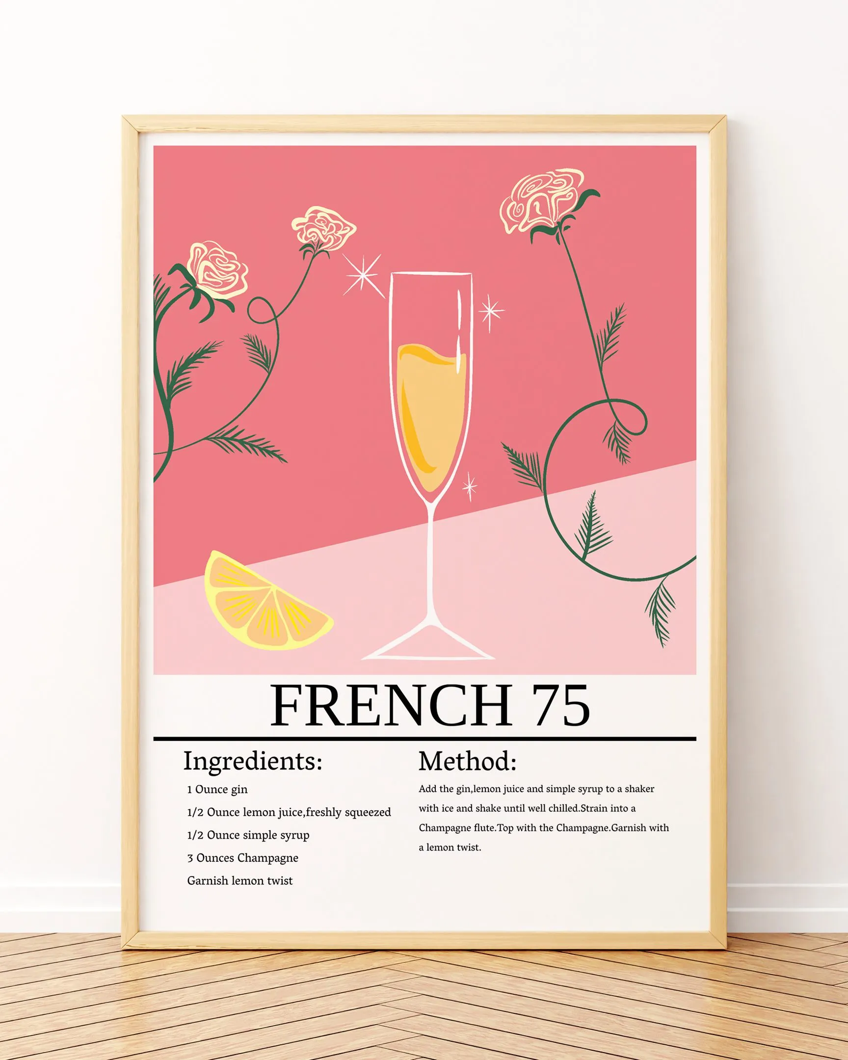 French75 - Ahşap Çerçeve, Çerçeveli Tablolar, Kokteyl Tabloları, Çerçeve