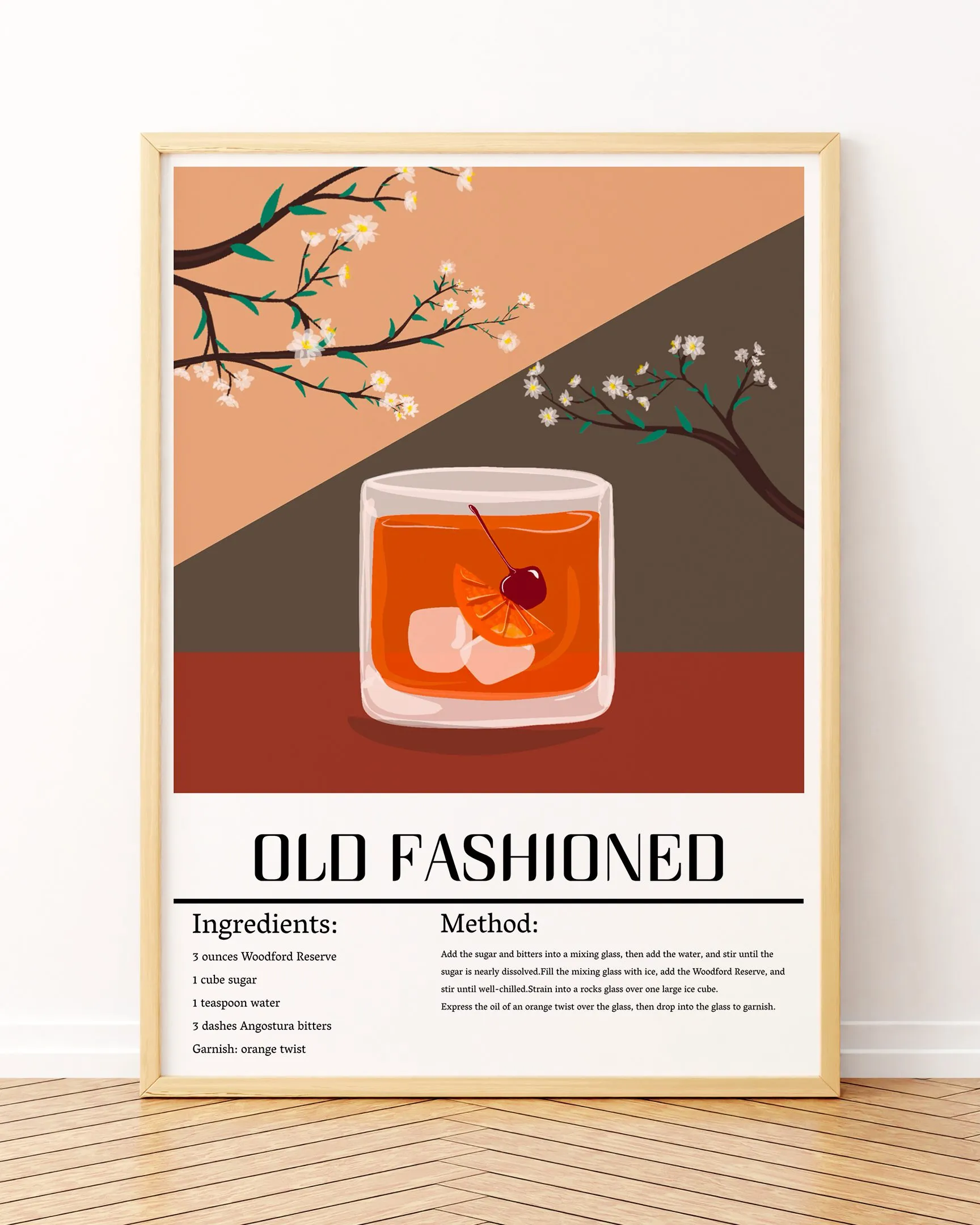 Old Fashıoned - Ahşap Çerçeve, Çerçeveli Tablolar, Kokteyl Tabloları, Çerçeve