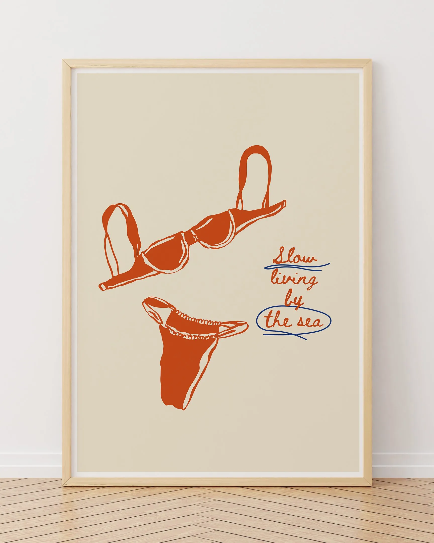Summer.01 - Ahşap Çerçeve, Çerçeveli Tablolar, Deniz/Yaz Tabloları, Çerçeve