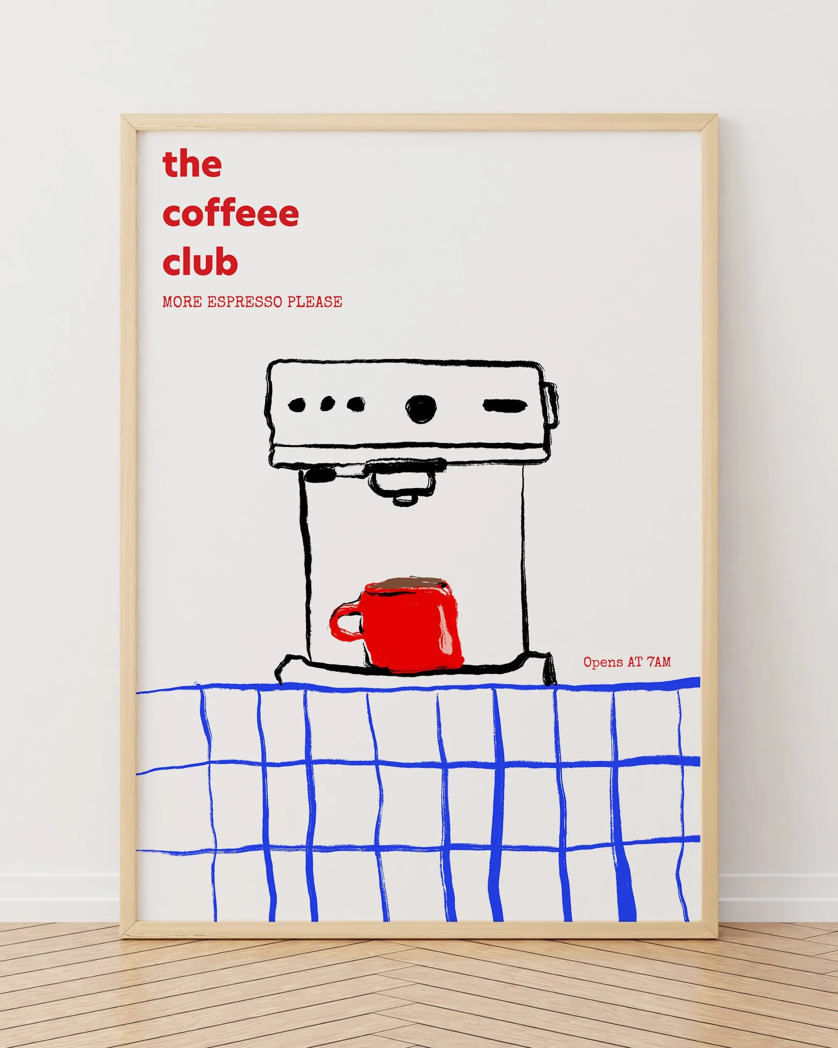 The coffee club.02 - Ahşap Çerçeve, Çerçeveli Tablolar, Kahve Tabloları, Çerçeve