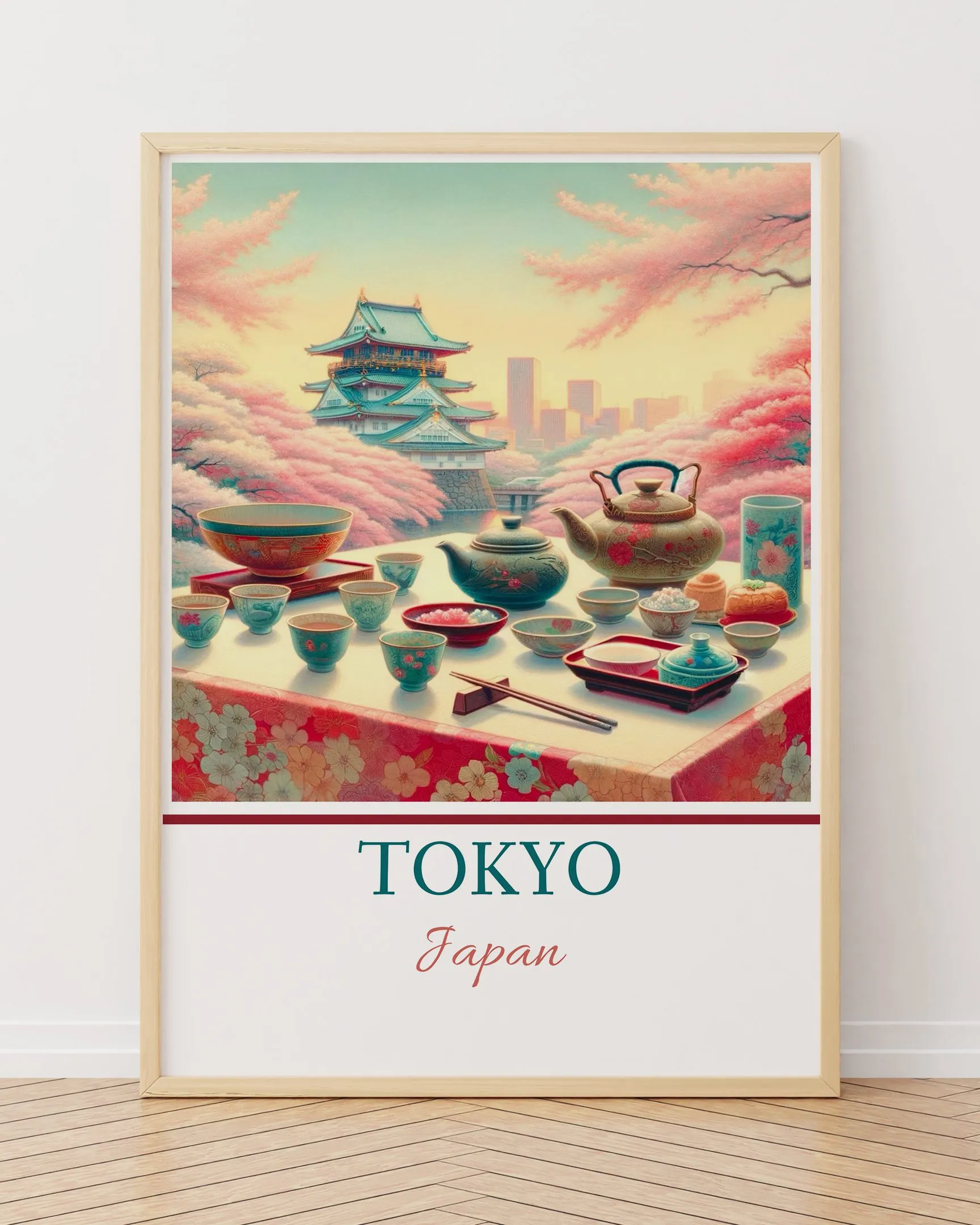 Tokyo - Ahşap Çerçeve, Çerçeveli Tablolar, Şehir Tabloları, Çerçeve
