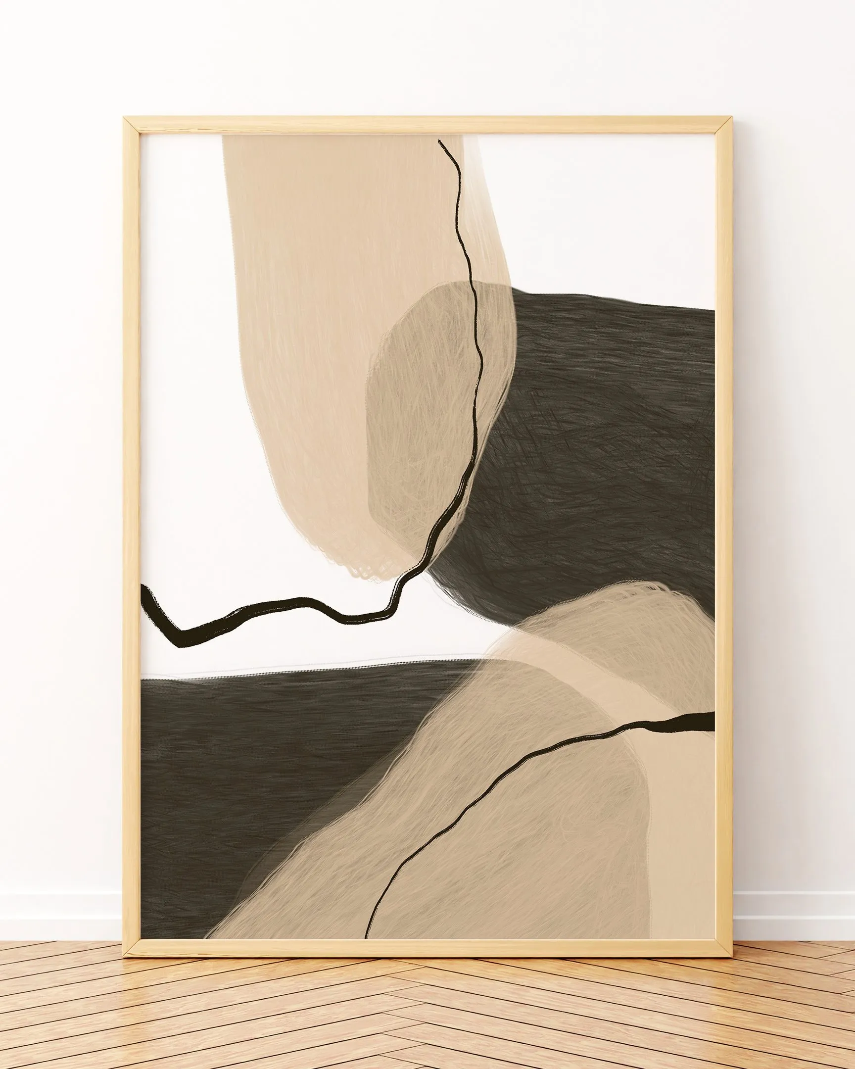 Abstarct No.5 - Ahşap Çerçeve, Çerçeve