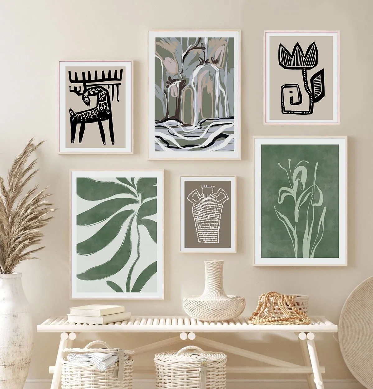 Calm & Cozy.01 - 6 Adet Tablo Setleri, Çerçeveli Tablolar