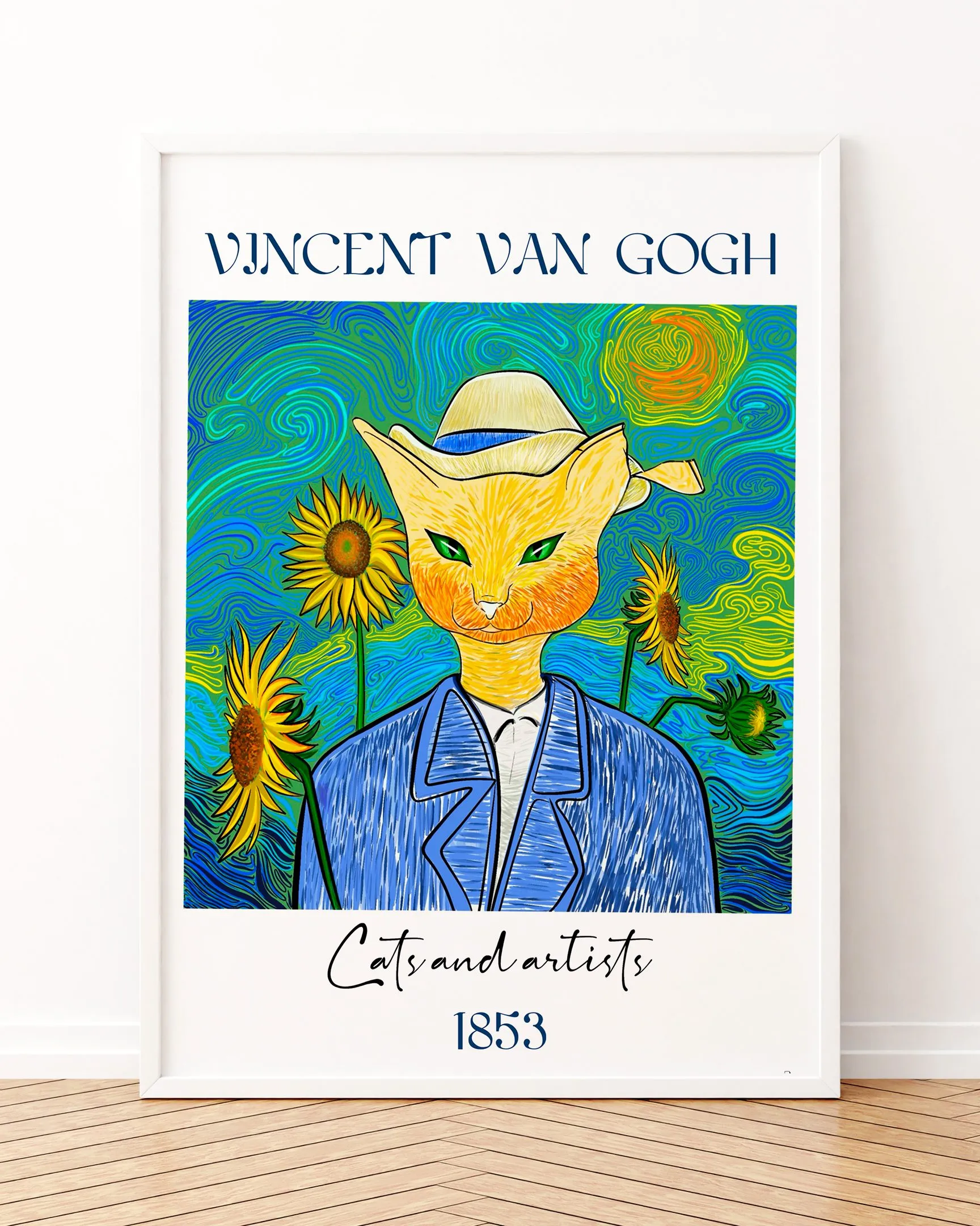 Vincent Van Gogh - Çerçeveli Tablolar, Kedi & Sanatçı Tabloları