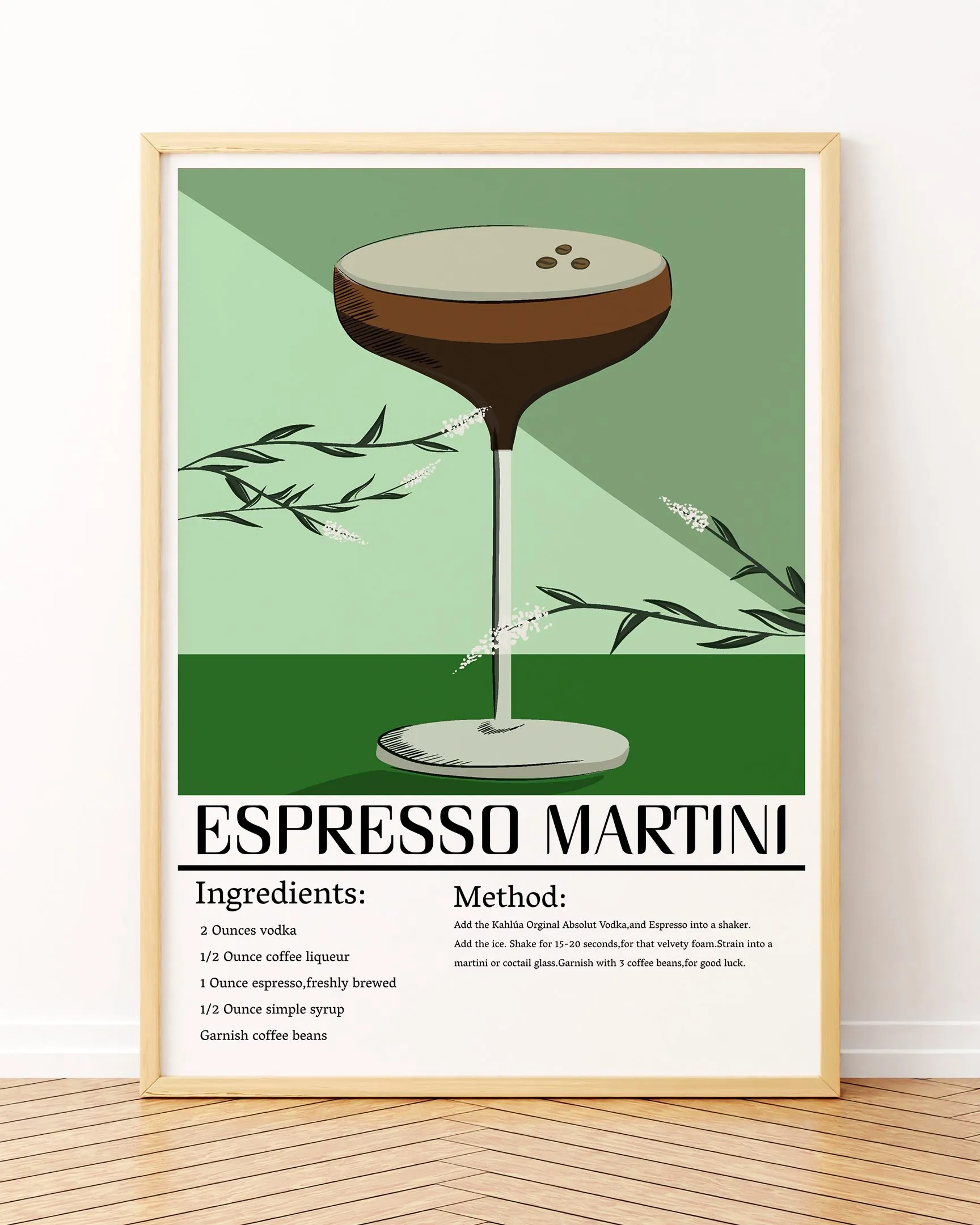 espresso martini  Çerçeveli tablolar kokteyl tabloları 1728x2160px | live with nature
