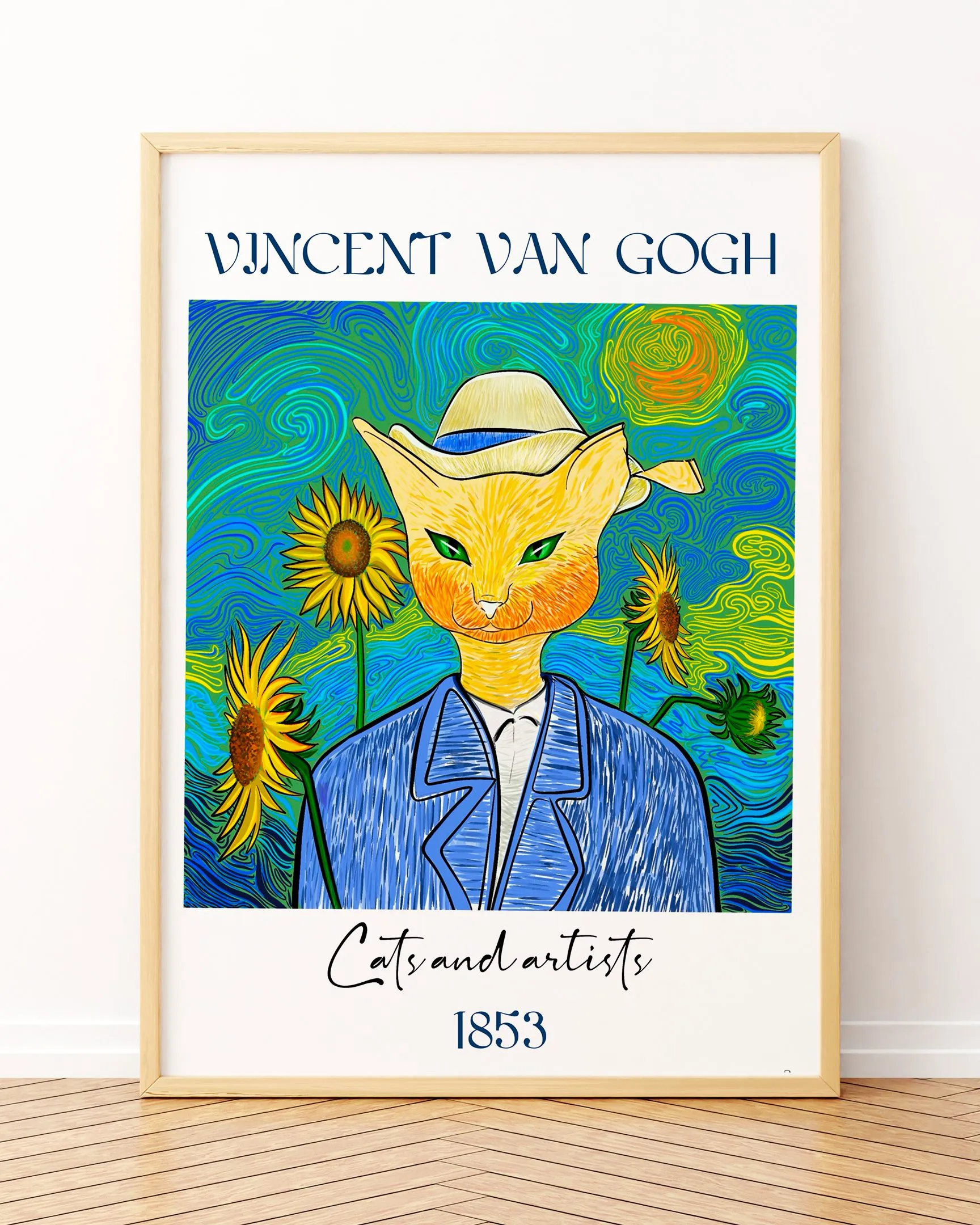 Vincent Van Gogh - Çerçeveli Tablolar, Kedi & Sanatçı Tabloları