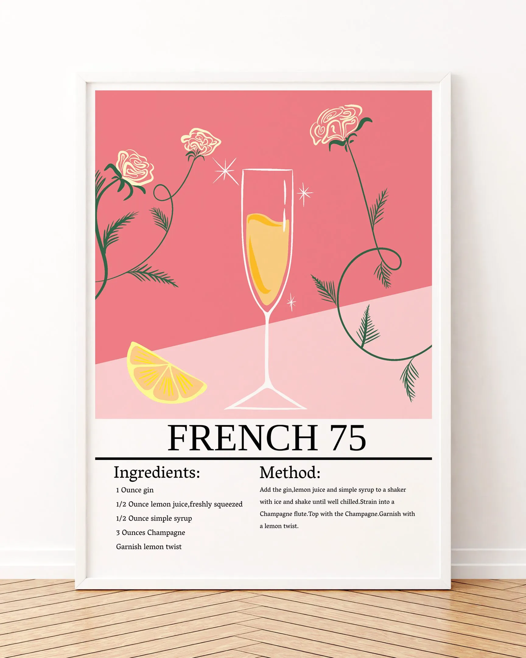 French75 - Ahşap Çerçeve, Çerçeveli Tablolar, Kokteyl Tabloları, Çerçeve