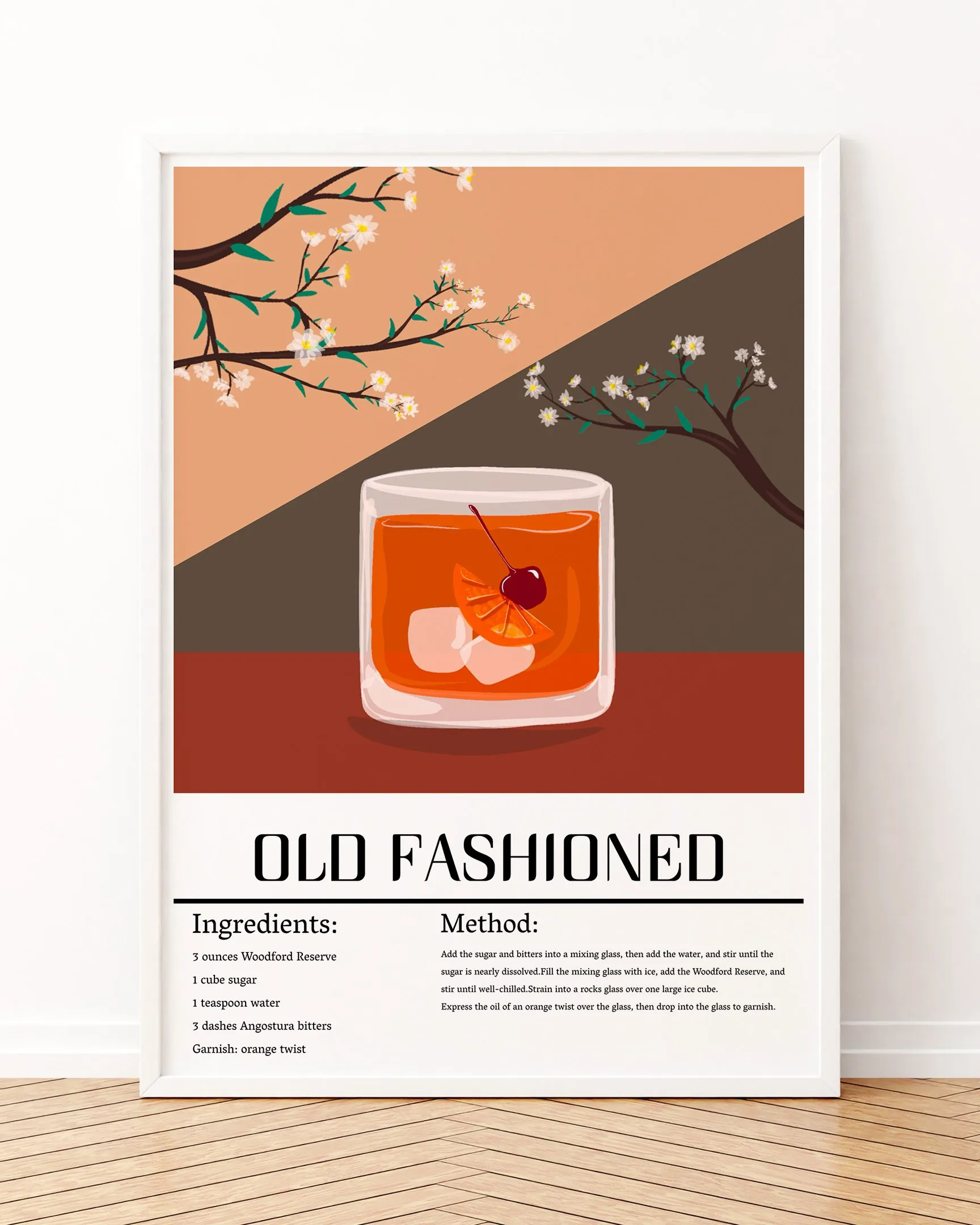 Old Fashıoned - Ahşap Çerçeve, Çerçeveli Tablolar, Kokteyl Tabloları, Çerçeve