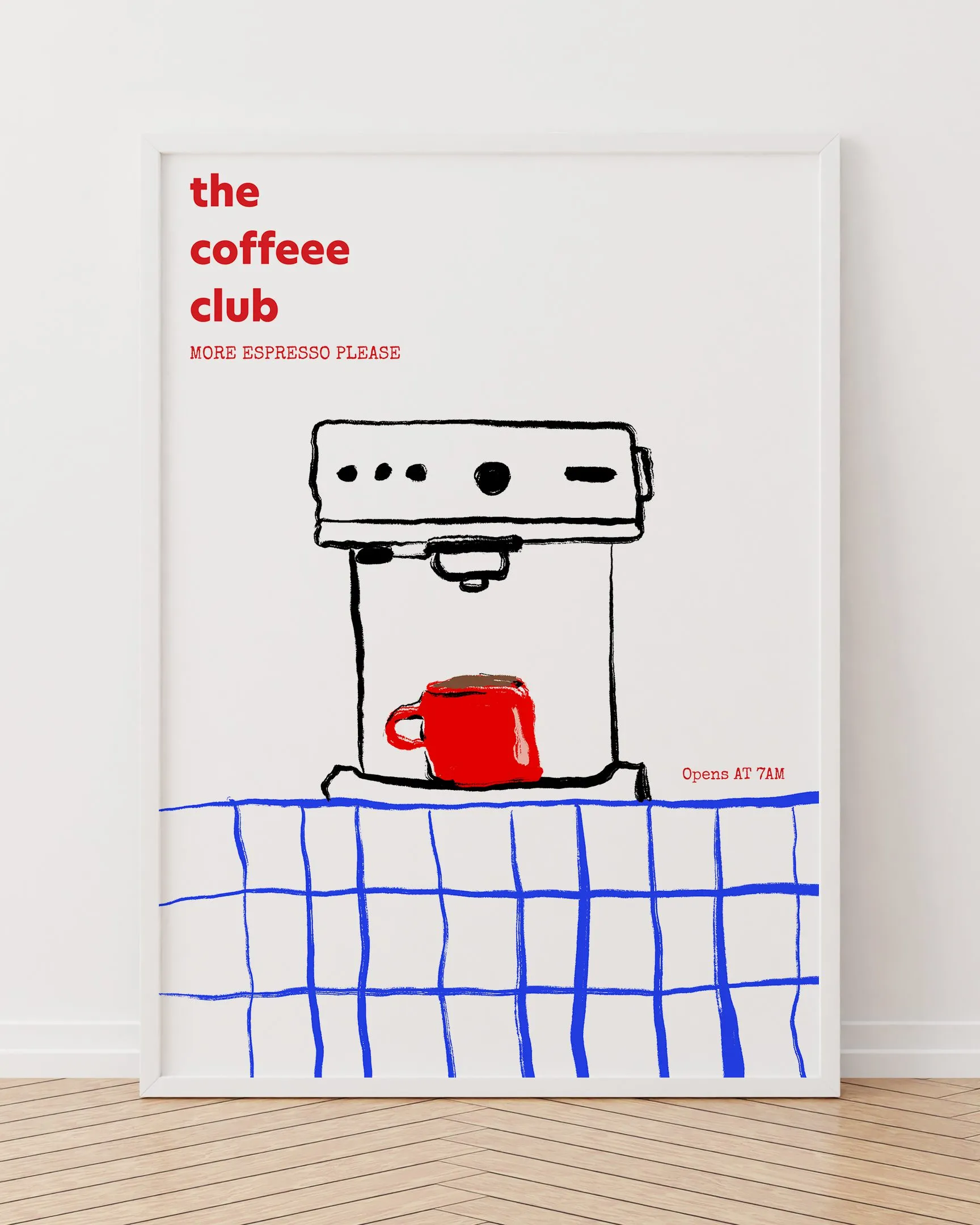 The coffee club.02 - Ahşap Çerçeve, Çerçeveli Tablolar, Kahve Tabloları, Çerçeve