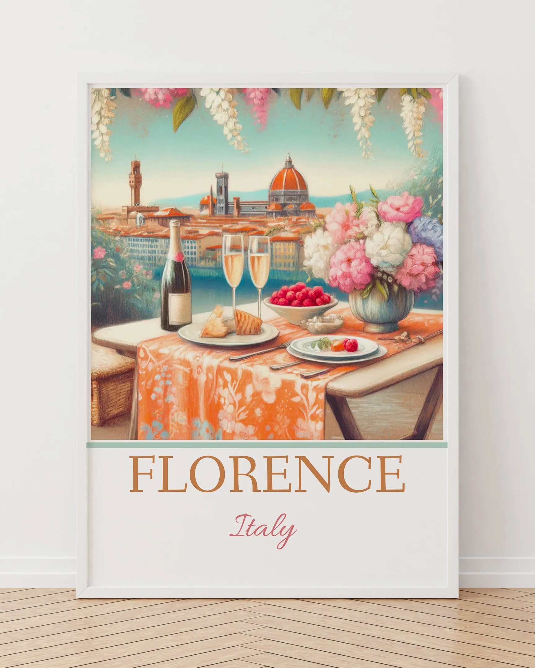 Florence - Ahşap Çerçeve, Çerçeveli Tablolar, Şehir Tabloları, Çerçeve