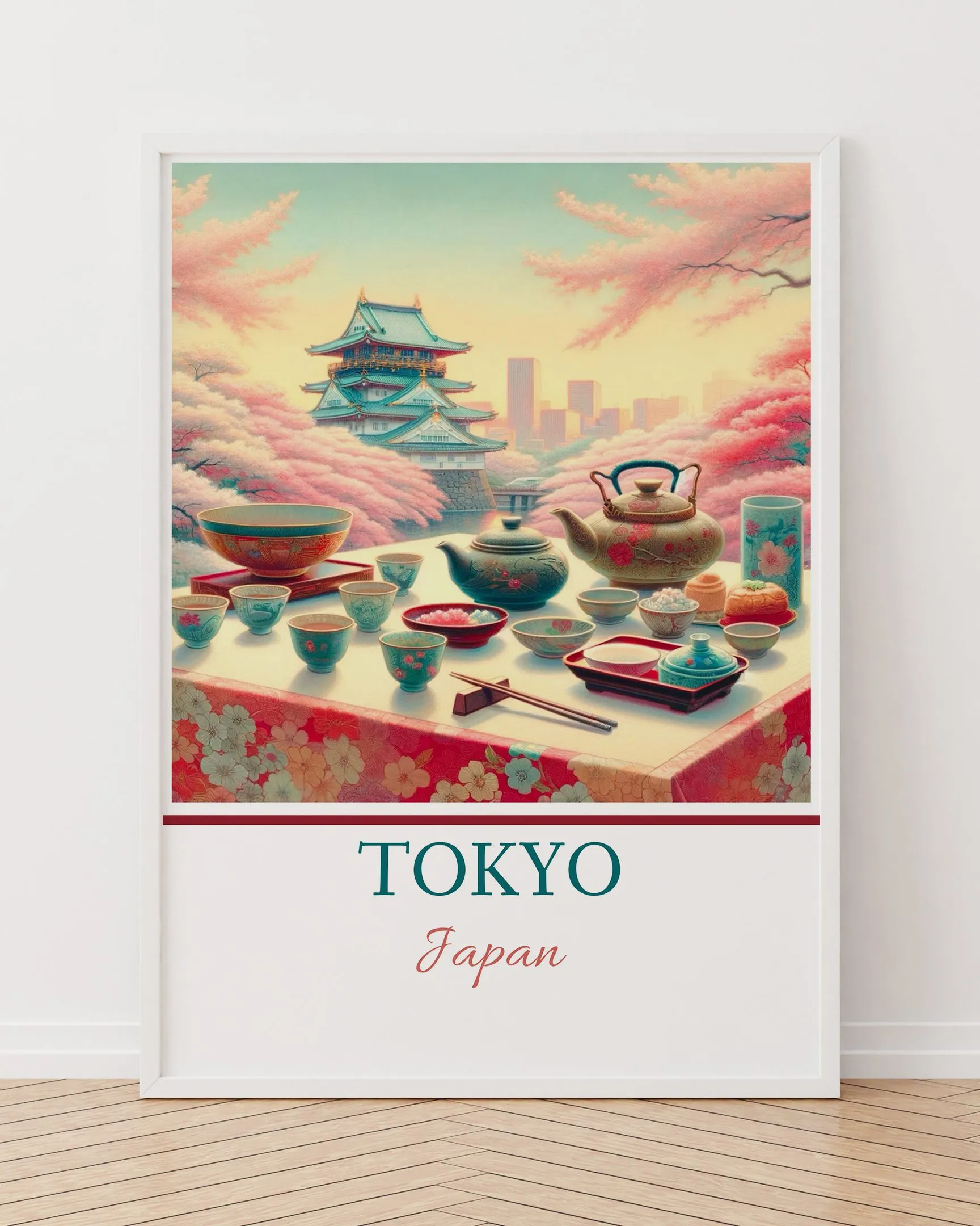 Tokyo - Ahşap Çerçeve, Çerçeveli Tablolar, Şehir Tabloları, Çerçeve
