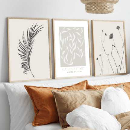 Bohemian.01 - 3 Adet Tablo Setleri, Ahşap Çerçeve, Çerçeveli Tablolar, Çerçeve